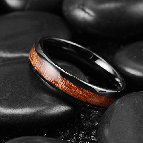King Will Men'S Ceramic Ring 6mm Black Maple Size99