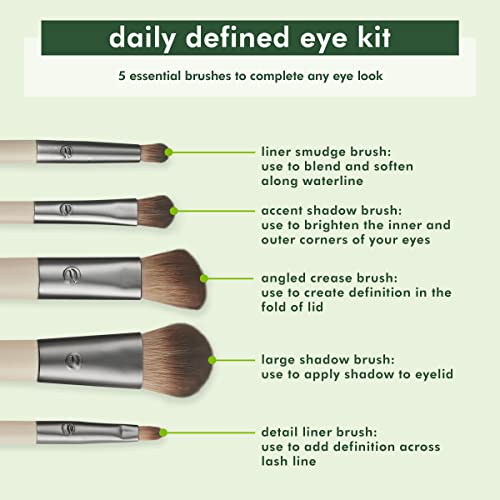 EcoTools Daily Defined Eye Brush Kit, Makeup Brushes, 5 Piece Set