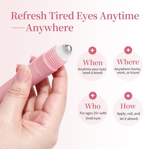 Retinol & Caffeine Under Eye Roller Serum | Xenjura Cooling Eye Cream for Puffy Eyes & Dark Circles | Anti Aging Wrinkle Remover for Fine Lines | Vegan Skincare (20ml / 0.7 fl oz)