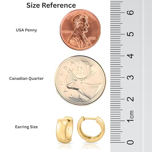 10k solid gold plain huggie earrings - Serena Sparkles (Small)