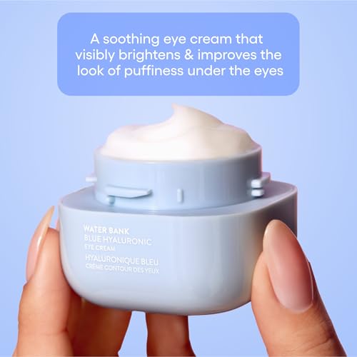 LANEIGE Water Bank Blue Hyaluronic Eye Cream: Hydrating Eye Treatment with Niacinamide & Caffeine to Illuminate, Nourish, & Reduce Puffiness