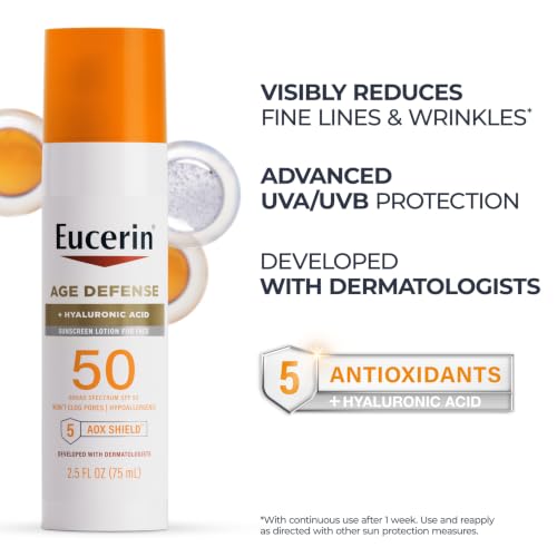 Eucerin Sun Age Defense Face Sunscreen Lotion SPF 50, 2.5 FL OZ