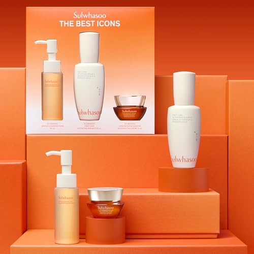 Sulwhasoo Best Icons Set | Korean Ginseng-Powered Skincare 3-piece Anti-Aging Gift Set | Strengthens Skin Barrier | Visibly Improves Wrinkles | Preventative Serum | Includes Full-Size First Care Serum