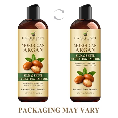 Handcraft Blends Moroccan Argan Oil for Hair 6.76 Fl oz | Moisturizing and Nourishing | Scalp and Hair Oil | Hydrating | Strengthening | All Hair Types