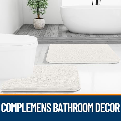 OLANLY Bathroom Rugs 30x20, Extra Soft Absorbent Chenille Bath Rugs