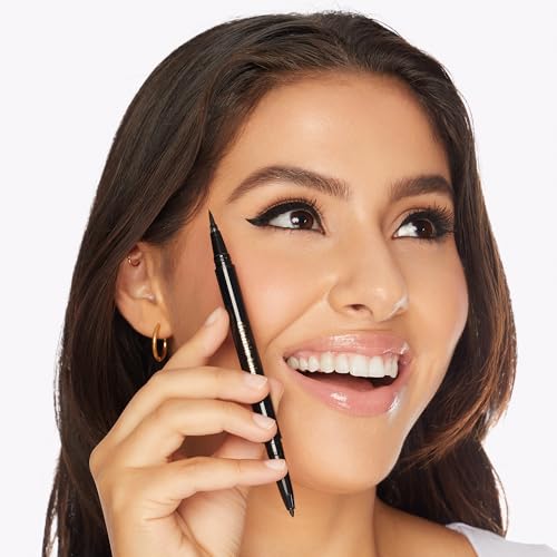 tarte double take eyeliner – 2-in-1 Liquid & Gel Eyeliner for Bold All-Day Wear, Waterproof, Easy to Apply, Vegan, Cruelty-Free, full size, black