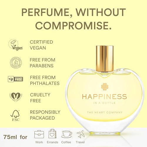 Happiness in a bottle - Perfume for Women - Uplifting Citrus Eau de Parfum, Bergamot, Mandarin & Grapefruit - Fresh Everyday Happy Fragrance, Vegan, Clean, Made in USA - 75ml (2.5 oz)