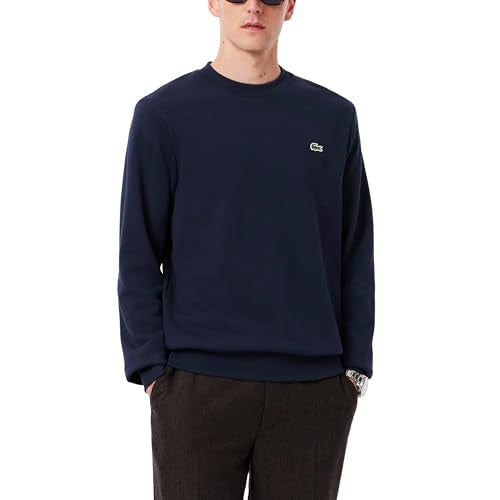 Lacoste Men's Classic Fit Fleece Sweatshirt, Navy Blue, Large