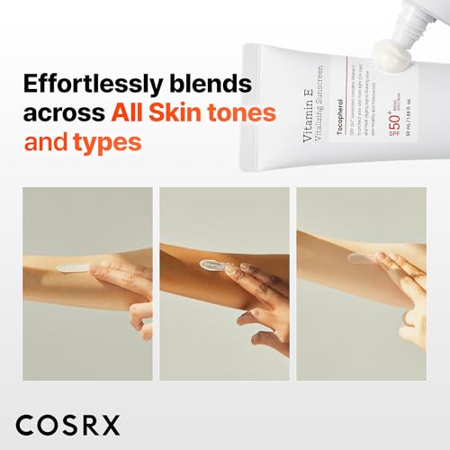 COSRX Vitamin E Sunscreen SPF 50, Natural Glow, for Oily Skin, 1.69 fl oz