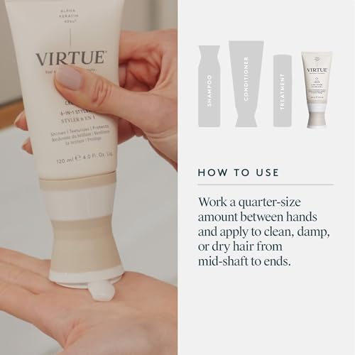 VIRTUE Create 6-in-1 Styling Cream, Heat Protectant, Frizz-Control, 4 Fl Oz