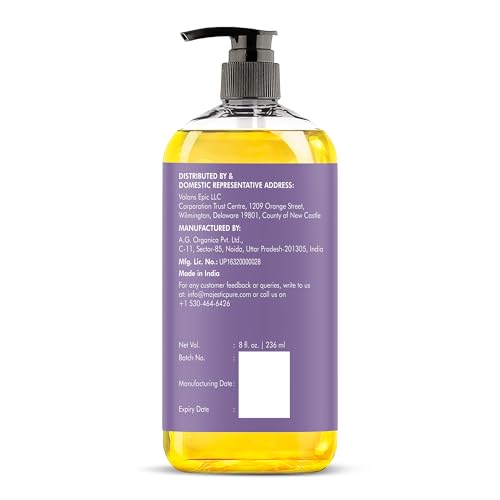 MAJESTIC PURE Lavender Massage Oil for Massage Therapy - Refreshing, and Relaxing - Natural Oils with Lavender Essential Oil - for All Skin Types - Men and Women Massage Lotion - 8 fl oz