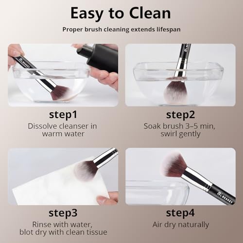 BEAKEY Makeup Brushes set with 2 Blending Sponges,10 Brush Face and Eye Set