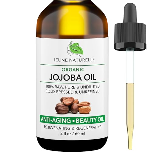 Jojoba Oil Organic, Cold Pressed, 100% Pure, Raw, Undiluted, Unrefined, 2oz