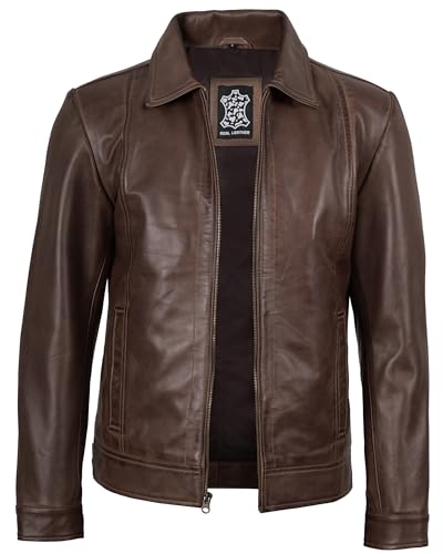 Decrum chamarra de piel para hombre - Vintage Leather Jacket | [1116084] Jose Cfe Wax, L