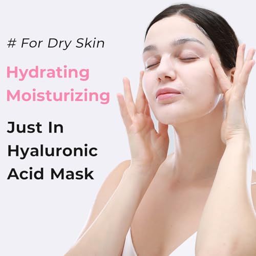 +WIS+ Hyaluronic Acid Face Mask 24 EA with Hyaluronic Acid Serum and Vitamin B5, Facial Mask for Dry Skin, Anti-Aging Mask to Plump and Repair Dehydrated Skin, Safe on Sensitive Skin,gifts for women