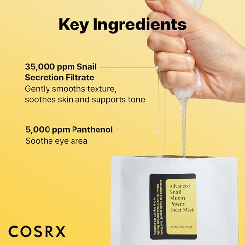 COSRX Snail Mucin Sheet Mask 10 EA with Snail Mucin Serum
