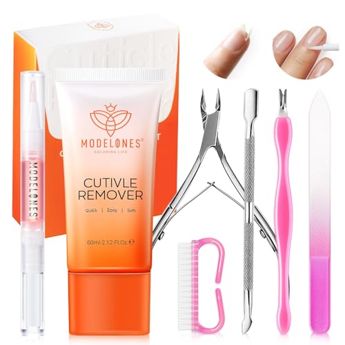 Modelones Cuticle Remover, Nail Kit Cuticle Trimmer Pusher Remover Liquid