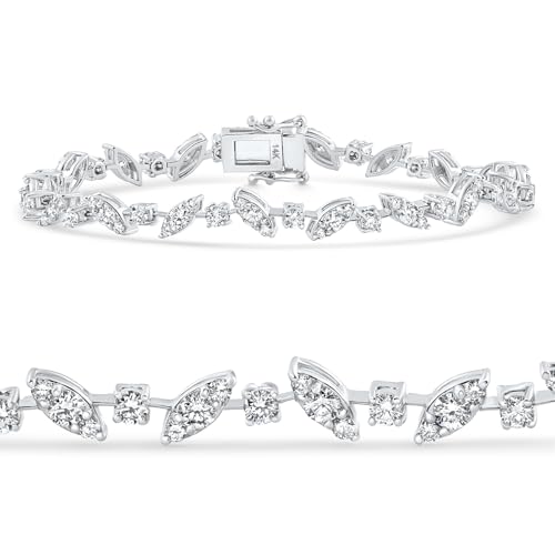 P3 POMPEII3 Pompeii 3.70Ct 14k White Gold Diamond Tennis Bracelet 7" Lab Grown (G,VS2-SI1)