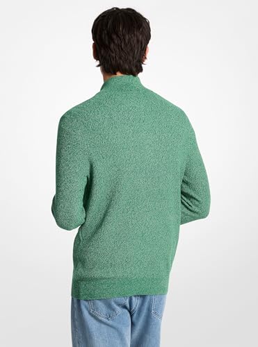 Michael Kors Men's Mouline Quarter Zip Sweater, Jewel Green, L