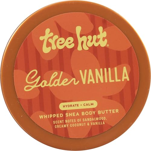 Tree Hut Golden Vanilla Whipped Body Butter with Shea Butter, 8.4 Oz