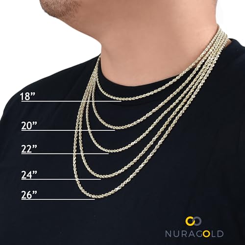 Nuragold 14k Real Yellow Gold Figaro Link Chain Necklace For Men- 8mm - 20"