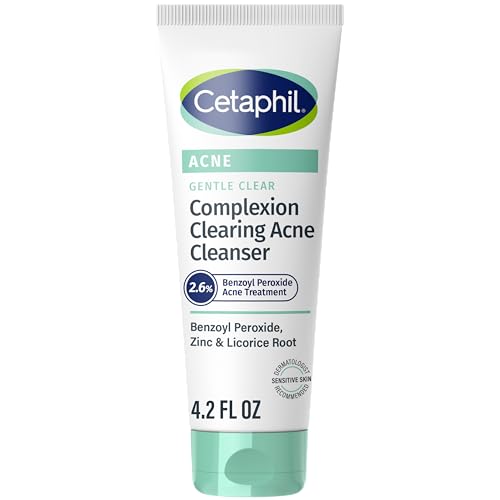 Cetaphil Gentle Clear BPO Acne Face Wash, Soothing, Sensitive Skin, 4.2 fl oz