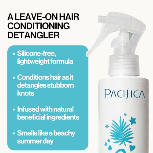 Pacifica Coconut Milk Hair Detangler Spray – Leave-In Conditioning Elixir for Tangle-Free Hair – Instantly Detangles Knots, Adds Shine & Moisture, Prevents Breakage & Frizz – Vegan & Cruelty-Free