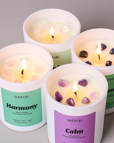 AOOVOO Calm Candles Set for Women - 4 Pack Soy Candles for Home Scented