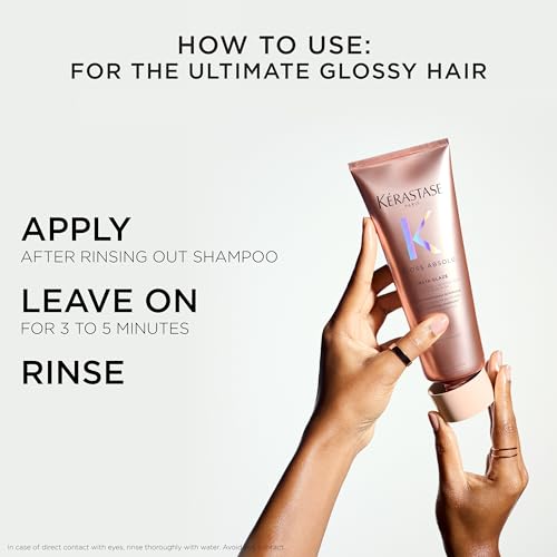 Kerastase Gloss Absolu High-Shine Anti-Frizz Conditioner - Deeply Hydrates & Detangles, Instantly Softens, For Glossy & Bouncy Hair, 8.45 Fl Oz