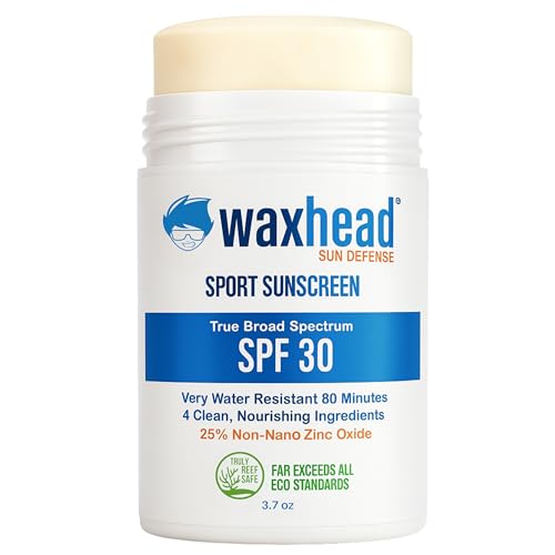 Waxhead Reef Safe Zinc Oxide Sunscreen Stick SPF 30, Face, Kids, Big 3.7oz