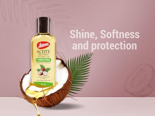 Jaloma Coconut Oil with Keratin to Help Strengthen Hair, 4 Oz Bottle