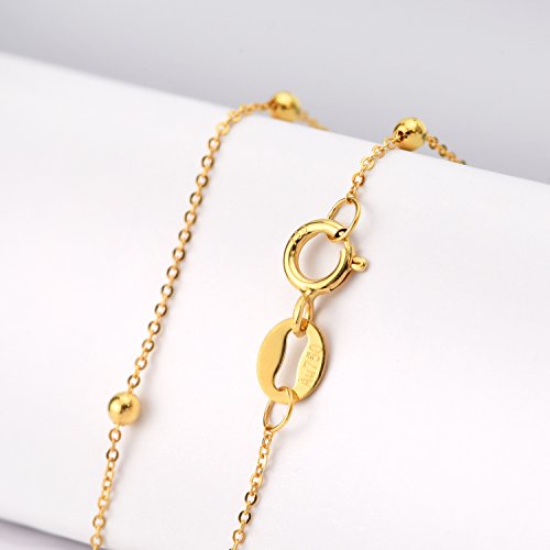 SISGEM Solid 18k Gold Tiny Bracelets for Women, Real Gold Chain Thin Bracelet (Yellow Gold, 18k)
