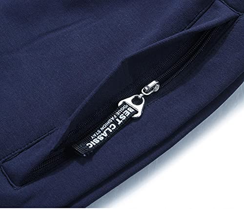JustSun Mens Shorts Casual Sports Classic Fit Joggers Shorts with Elastic Waist Zipper Pockets Black Small