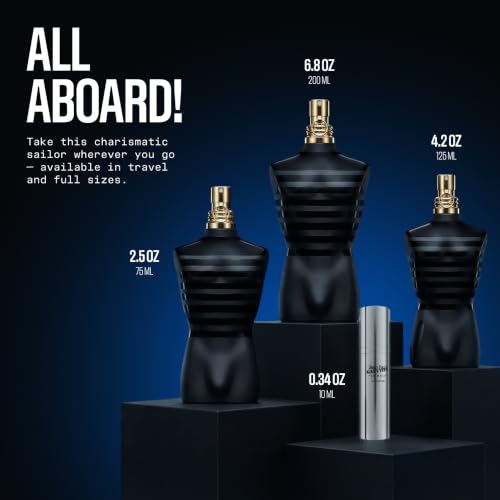 Jean Paul Gaultier Le Male Le Parfum - Amber Woody Eau de Parfum Intense for Men Fragrance - Cardamom, Lavender & Iris, Vanilla - Men's Perfume Spray, 4.2oz
