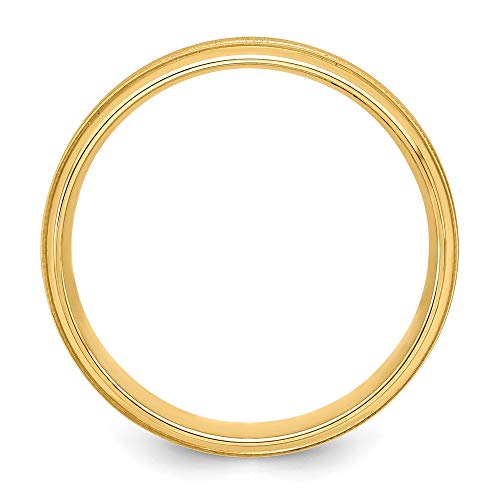 Real 14K Yellow Gold Comfort Fit Unique Wedding Band Ring Size 7.5