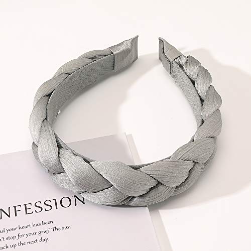 Ivyu Headbands Women Hair Head Hands Braided Head Band Twist Hairbands for Girls Black Pink Gray White Hair Band