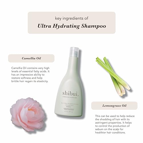 SHIBUI Ultra Hydrating Shampoo with Camellia & Lemongrass Oils, 12 Fl Oz