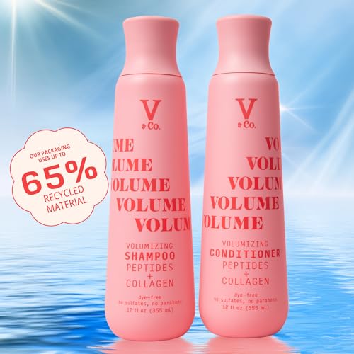 V&Co. Volumizing Conditioner with Peptide Technology, 12 oz, Sulfate Free Conditioner for Adding Lift and Fullness, Gentle, Color Safe Conditioner