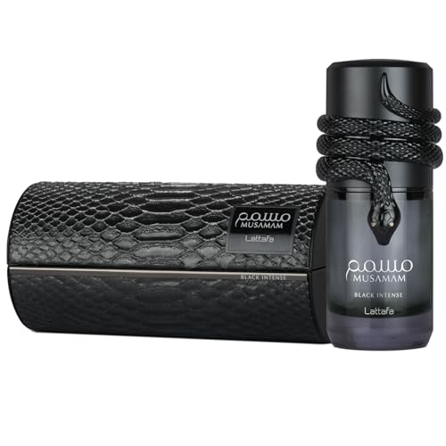Lattafa Musamam Black Intense – Spicy, Woody, Amber, Aromatic – Eau de Parfum Spray Long-Lasting Fragrance for Unisex, 3.4 Ounce / 100 ml