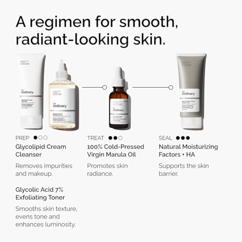 The Ordinary 100% Cold-Pressed Virgin Marula Oil, Antioxidant-Rich, Unrefined Oil for Radiant Skin, 1 Fl Oz