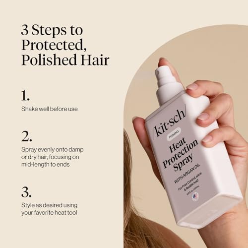Kitsch Heat Protection Spray for Hair - With Argan Oil 6.8oz