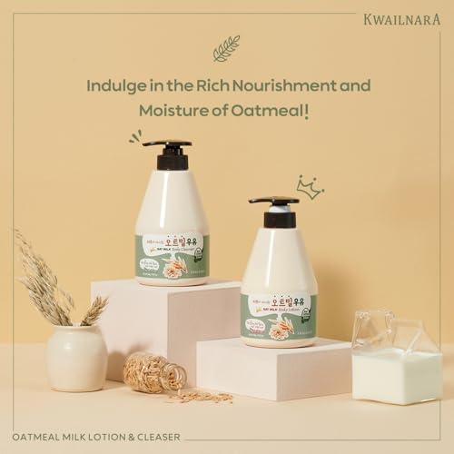 Kwailnara Oat Milk Body Wash (19.75 Fl Oz) – Korean Body Cleanser for Nourished & Soothed Skin | Milk Protein, Royal Jelly & Calming Oat Extract | Paraben-Free with Gentle Bubbles