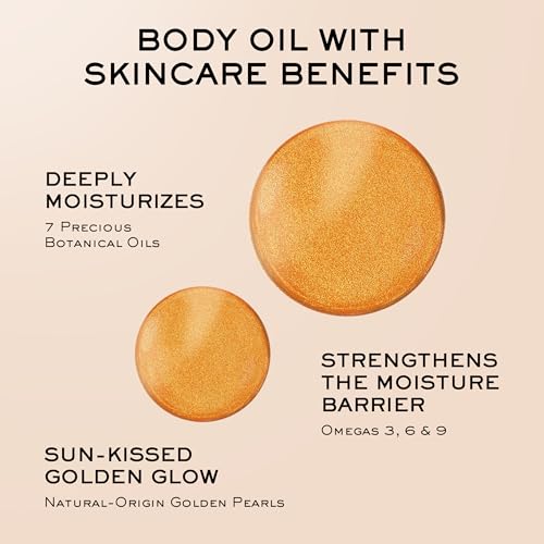 NUXE Huile Prodigieuse Shimmer Body Oil, Glow for Skin & Hair, 3.3 Fl Oz