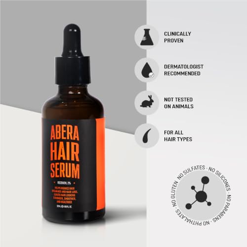 Abera Hair Serum with Redensyl 2%, Plant-Based Peptide Formula for Thinning, Fine, or Shedding Hair, Lab-Tested Botanical Actives, For Women & Men, 1.69 fl oz