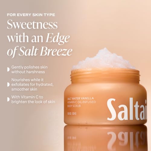 Saltair Vitamin C Oil-Infused Body Scrub | Salt Water Vanilla, 18.5 oz