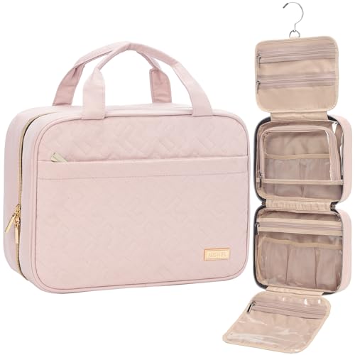 NISHEL Travel Toiletry Bag for women, Portable Hanging makeup Organizer