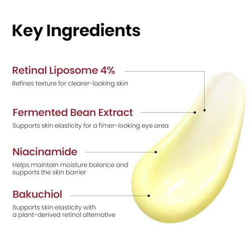 K-SECRET SEOUL 1988 Retinal Eye Cream | Retinal Liposome 4% for Dark Circles & Crow's Feet Care | Niacinamide, Bakuchiol, and Fermented Bean | Korean Skincare, 30ml / 1.01 fl oz