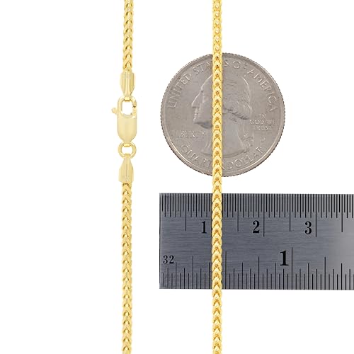 Nuragold 10K Real Yellow Gold Franco 2mm Solid Diamond Cut Chain Necklace - 26"