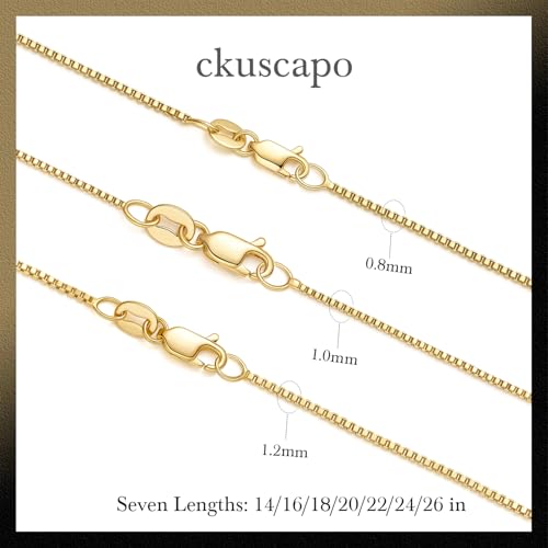 ckuscapo 14K Gold Necklaces for Women Gold Box Chain Gold Chain for Women