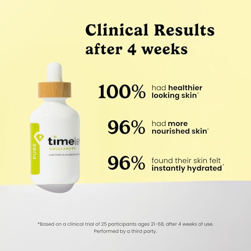 Timeless Squalane Oil 100% Pure, Plant-Based Dry Oil, 2 fl oz